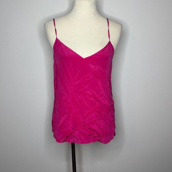Babaton - Pink Silk V-neck Camisole - Picture 1 of 4